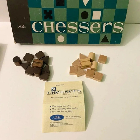 Rare  Vintage 1960 Chessers Board Game Phillips Chess Checkers Wood Like New - Picture 8 of 12